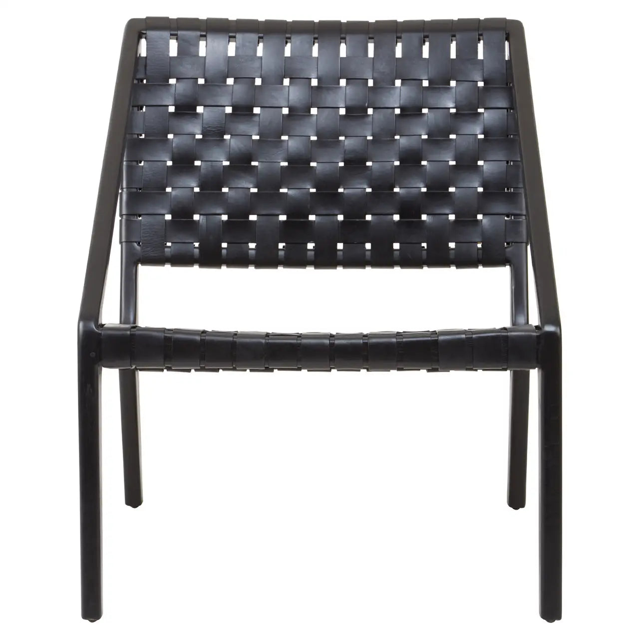 Kendari Black Leather Woven Chair - Living In Kin