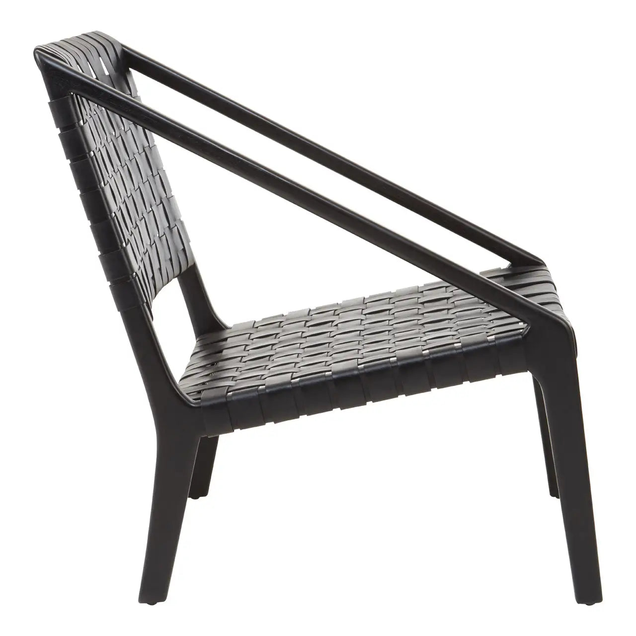 Kendari Black Leather Woven Chair - Living In Kin