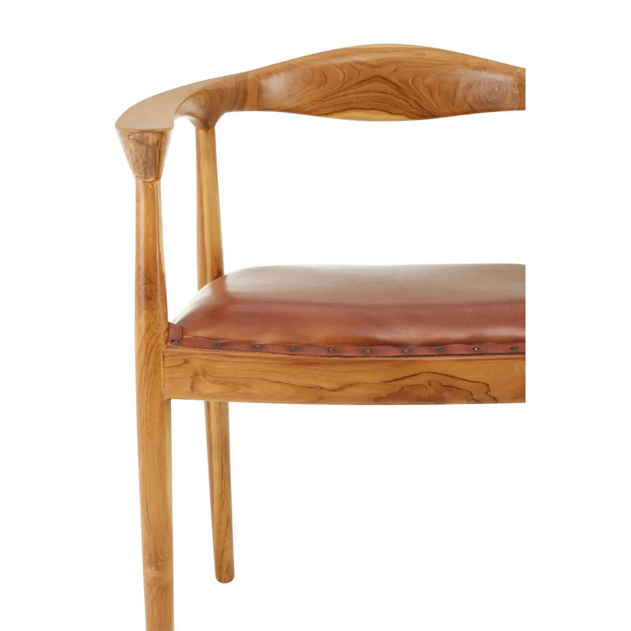 Kendari Open Back Brown Leather Chair - Living In Kin