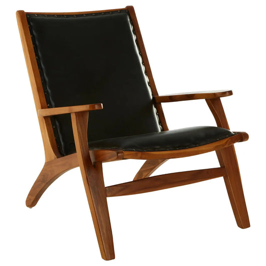 Himura Chair With Black Plain Cow Leather - Living In Kin