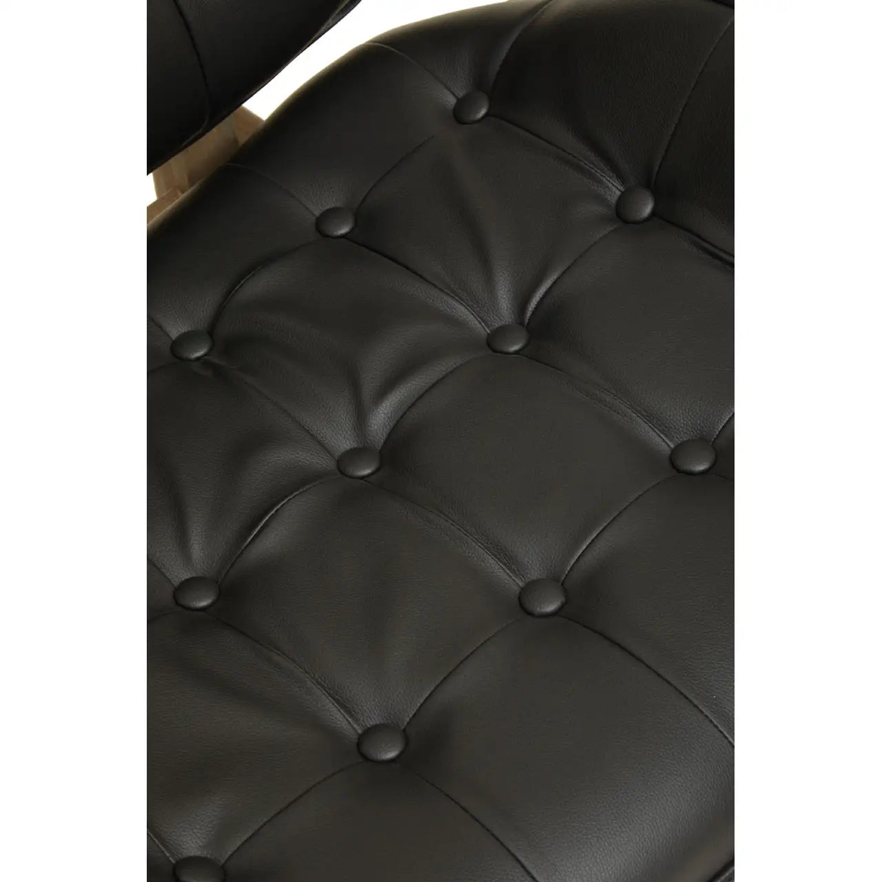 Vinsi Black Leather Effect Chair With Button Detail - Living In Kin
