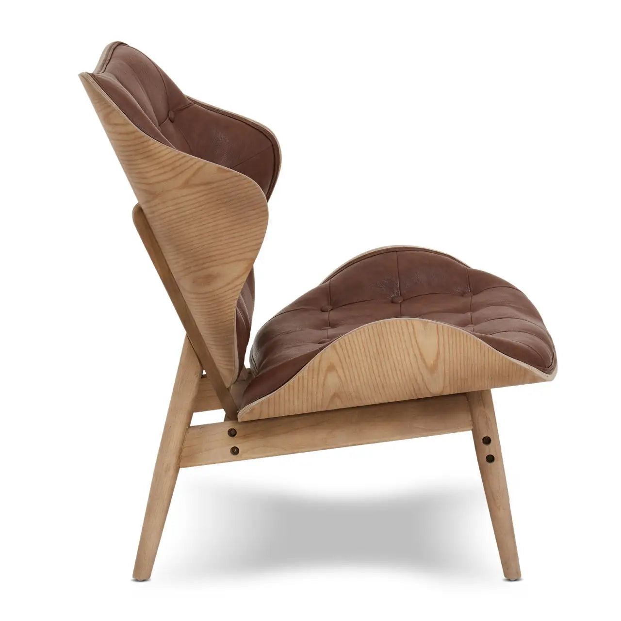 Vinsi Brown Leather Effect Chair with Button Detail - Living In Kin