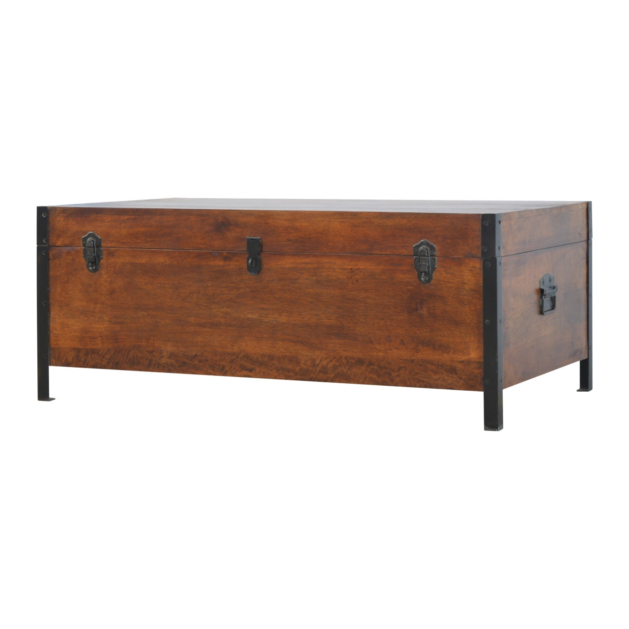 Industrial Style Wooden Blanket Box Chest - Living In Kin