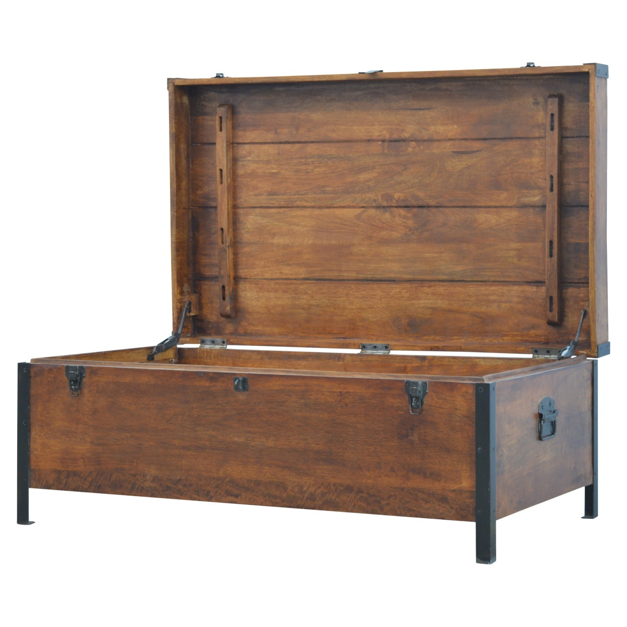Industrial Style Wooden Blanket Box Chest - Living In Kin