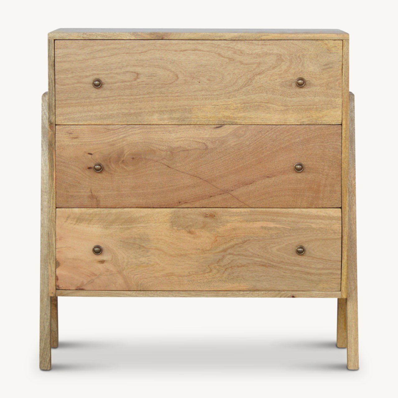 Solid wood chest of drawers with treble leg design