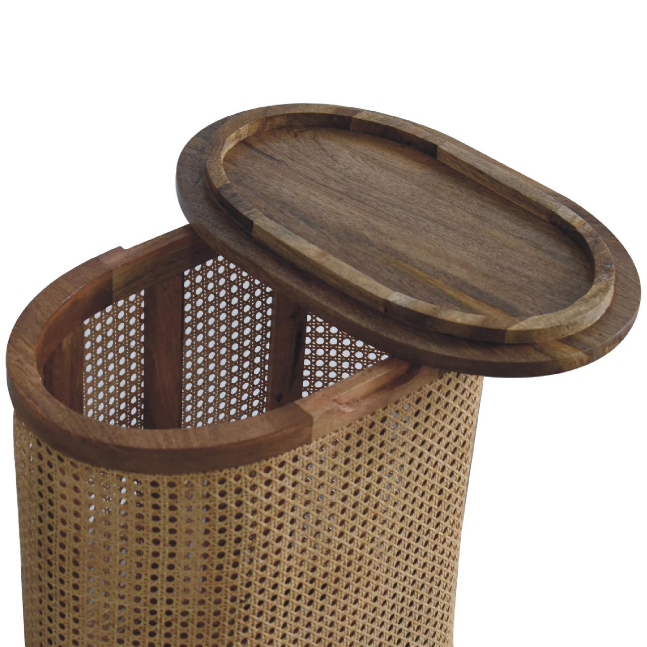 Rattan Lidded linen or washing basket