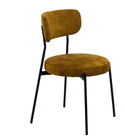 x2 Stackable Velvet Dining Chairs- Mustard - Living In Kin