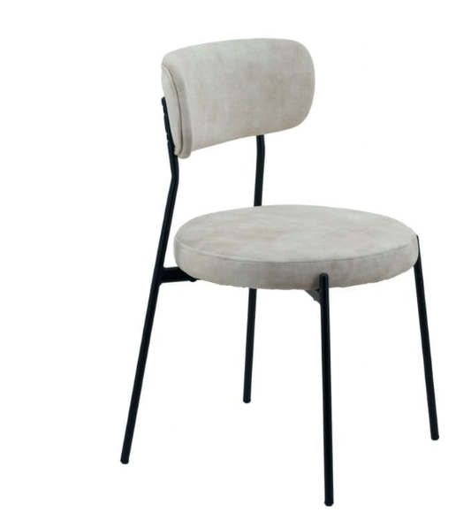 x2 Stackable Velvet Dining Chairs- Cream - Living In Kin
