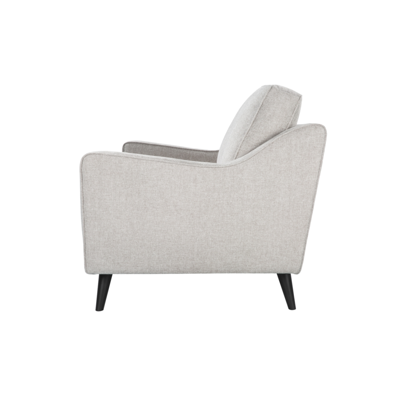 compact, modern 2 seater sofa in stone grey linen