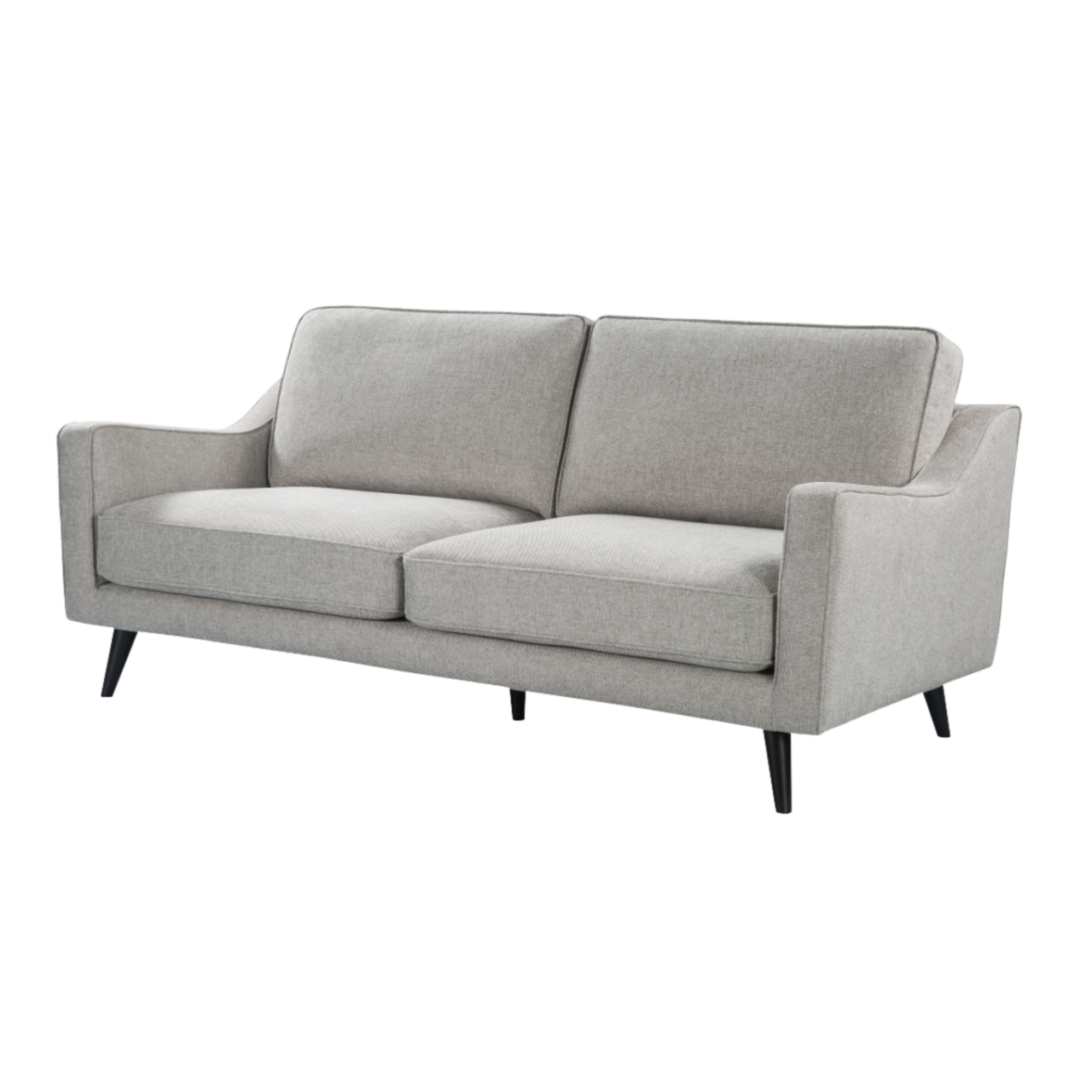 simple, modern upholstered 2.5 seater sofa in stone linen