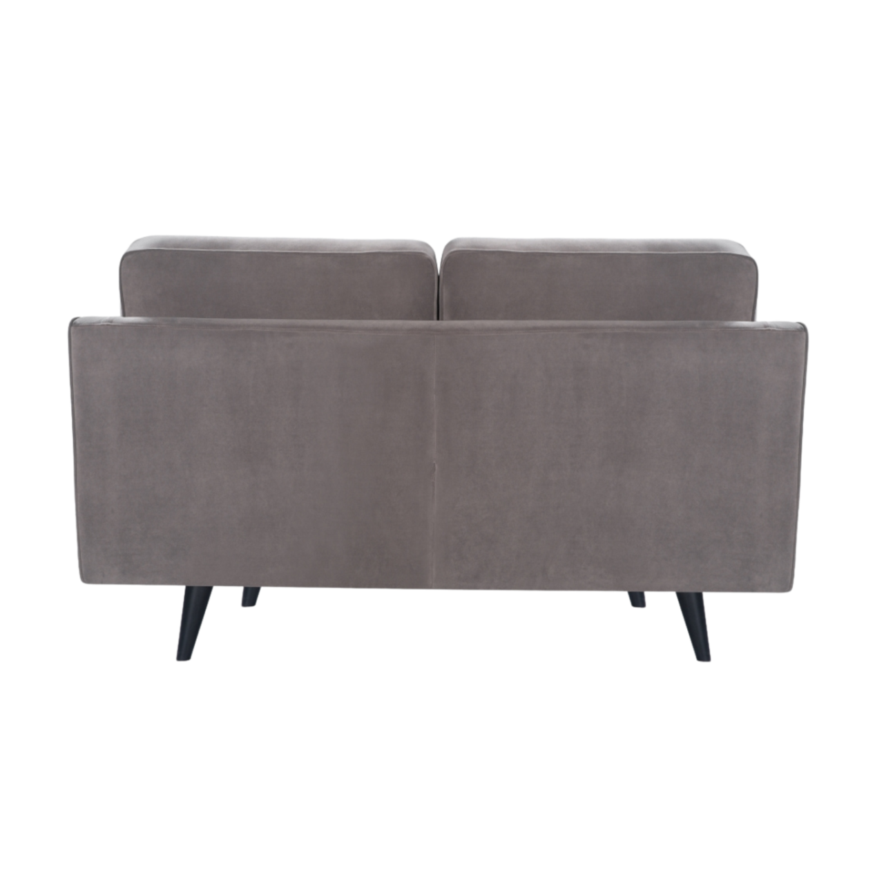 compact, modern 2 seater sofa in grey velvet
