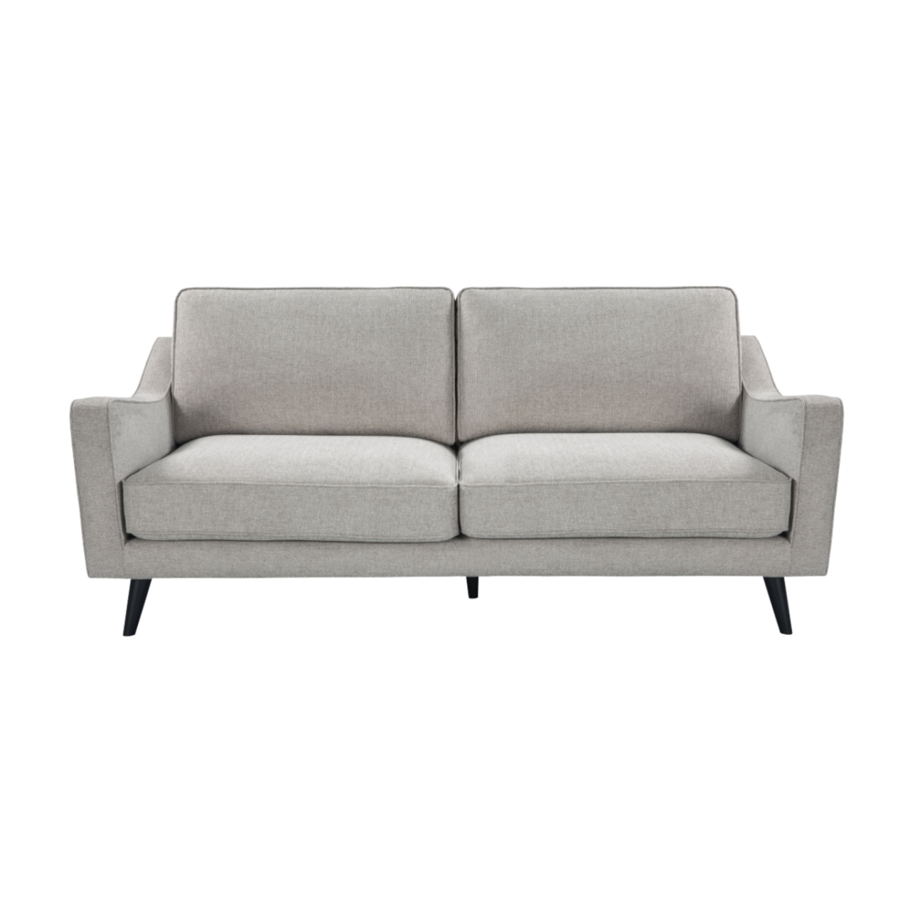 simple, modern upholstered 2.5 seater sofa in stone linen