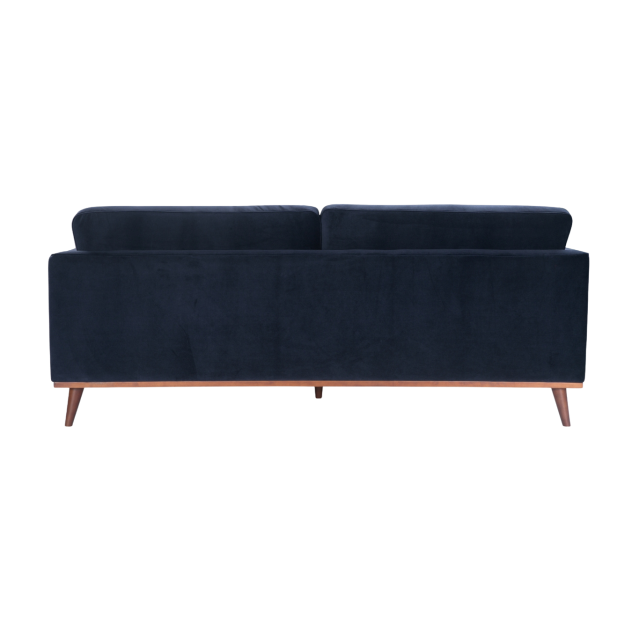 simple modern 3 seater sofa in midnight blue velvet