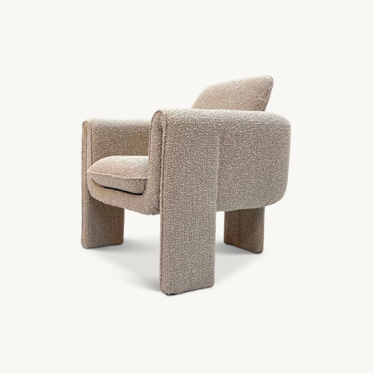 modern Art Deco armchair in boucle fabric