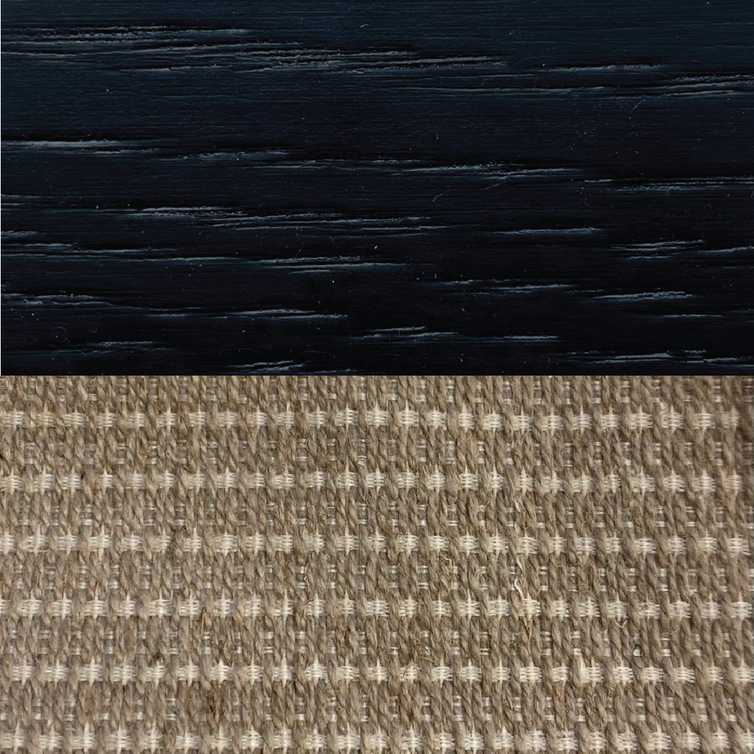 wenge and natural weave dining chair detail