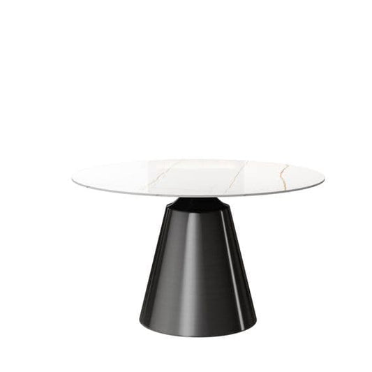 White Toby Sintered Stone Round Dining Table -Diameter 135cm - Living In Kin
