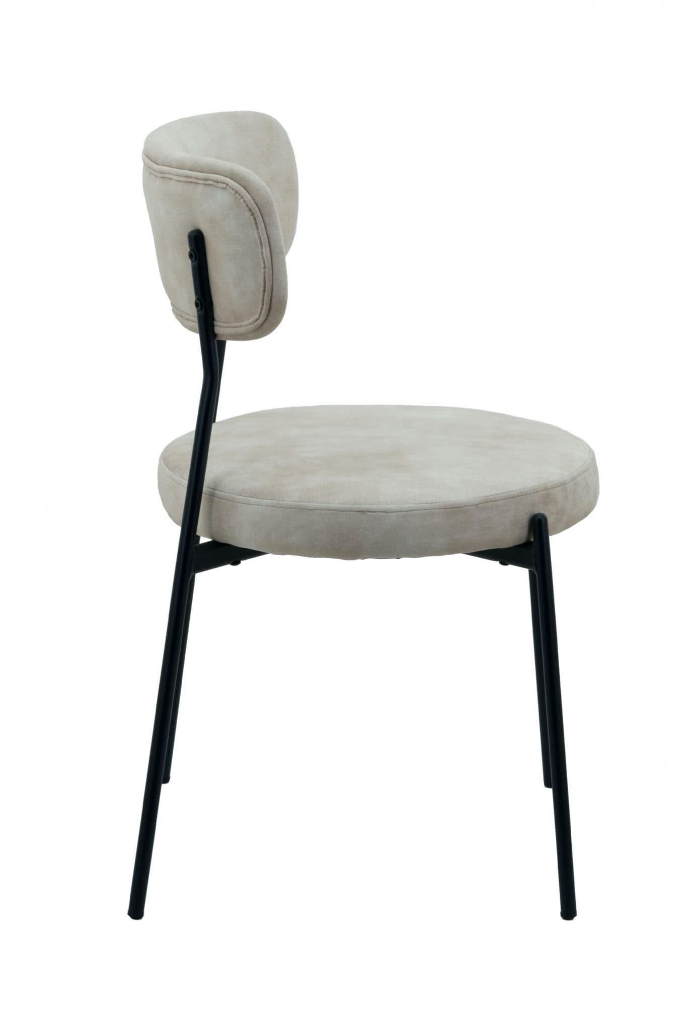 x2 Stackable Velvet Dining Chairs- Cream - Living In Kin